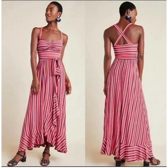 Maeve Dresses & Skirts - Maeve by Anthropologie Gabriela Striped Maxi Dress Multi-Color